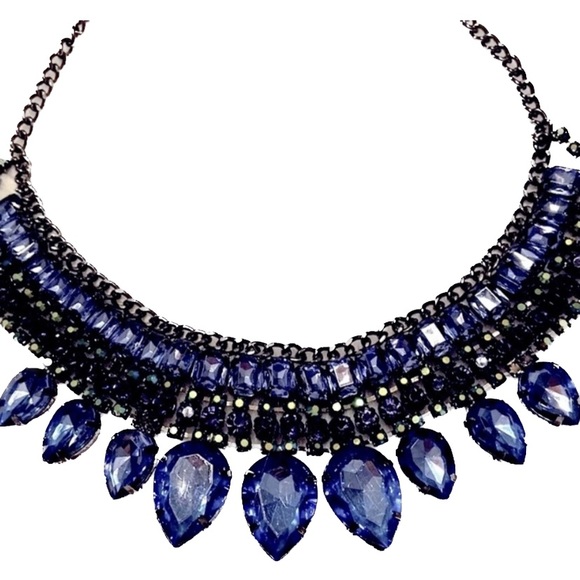 🎉🥳 HOST PICK 🥳🎉Stunning Statement Piece Safire blue Jennifer Lopez necklace - Picture 1 of 12